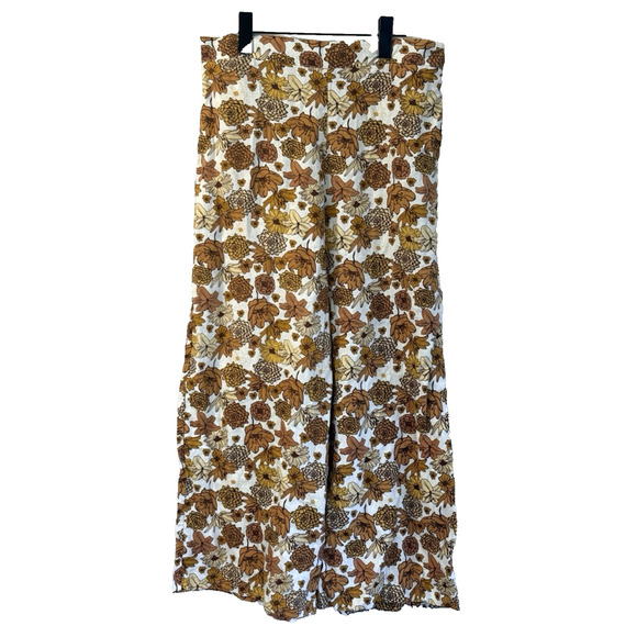 Haver & Blair London Womens Wide Leg Crop Pants Size M Linen Blend Floral NWT - Picture 1 of 12